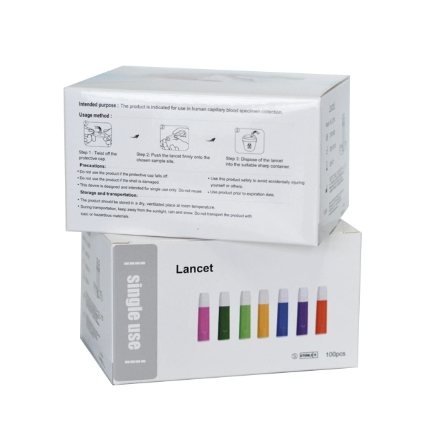 Disposable Medical Sterile Pressure Activated Safety Lancet Single Use Blood Lancet CE ISO