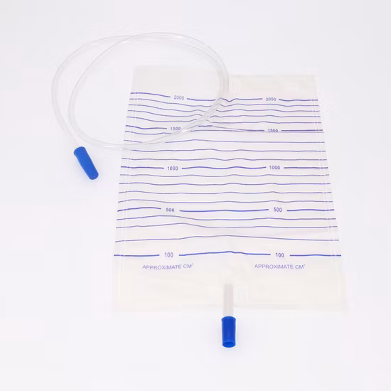 2000-ml-Pull-Push-Ventil-Einweg-Urinbeutel für medizinische Zwecke