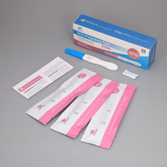 Privates HCG-Schwangerschaftstest-Kit (Streifen, Kassette, Mittelstrahl)