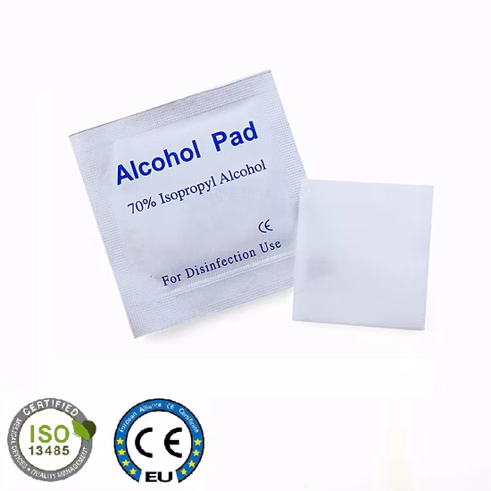 CE-gesättigtes 75 % Ethylalkohol-Tupfer vor der Injektion, Alco-Tupfer, 70 % Isopropyl-Vlies-Alkohol-Tupfer