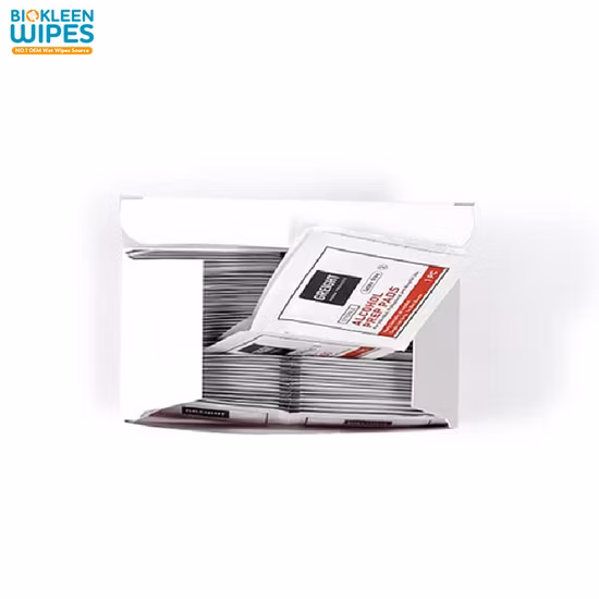 Biokleen Großhandel 100 Stück/Box Einweg-6 x 3 cm Alkohol-Pad für die Pflege, Alkohol-Pred-Pad